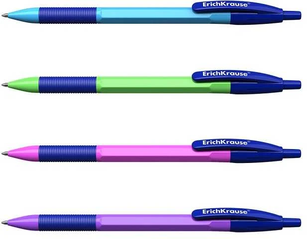 Automatinis tušinukas R-301 NEON MATIC&GRIP, ErichKrause, 0.7mm, mėlynos sp.
