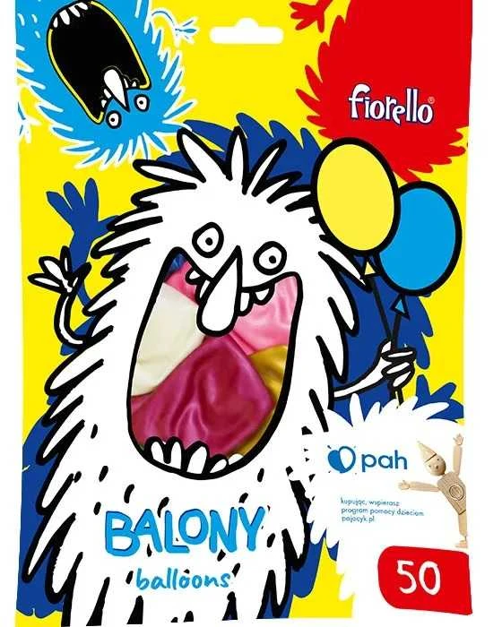 Balionai METALLIC, Fiorello, įvairių metalizuotų sp., 50 vnt.