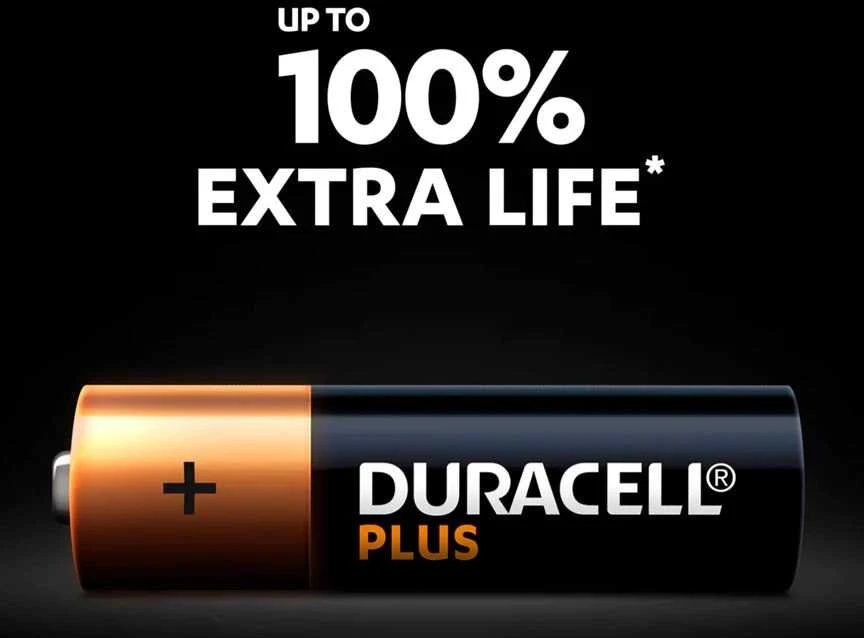 Baterijos DURACELL Plus, AA (LR6), 4 vnt.