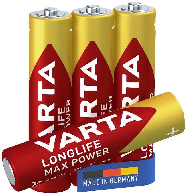 Baterijos VARTA Longlife Max Power, AAA (LR03), 4 vnt.