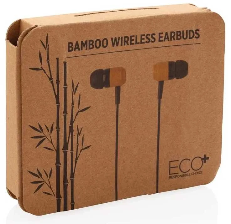 Belaidės bambuko medžio ausinės XD COLLECTION, ekologiškos