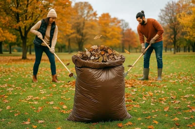 BIO šiukšlių maišai MOP SERWIS, 60 L, 10 vnt., suyrantys, rudos sp.