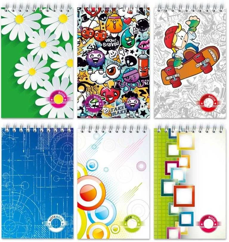 Bloknotas, A7, langeliais, 40 lapų, 70gsm, su spirale viršuje
