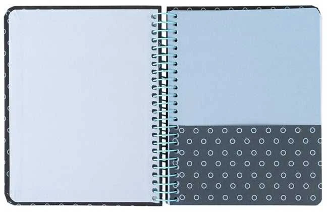 Bloknotas AXENT, B6+, langeliais, 120 lapų, 80gsm, su spirale šone, juodos sp.