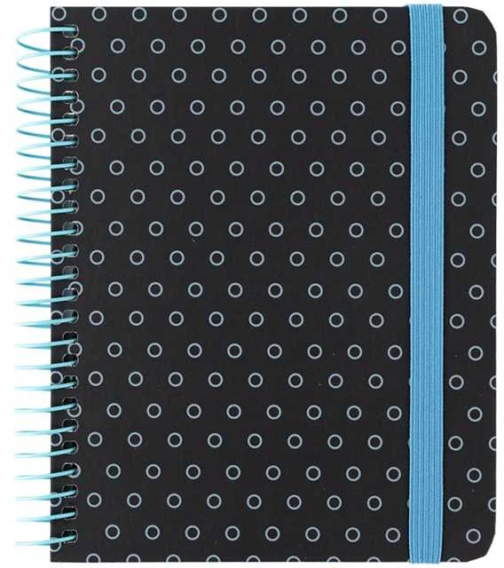 Bloknotas AXENT, B6+, langeliais, 120 lapų, 80gsm, su spirale šone, juodos sp.