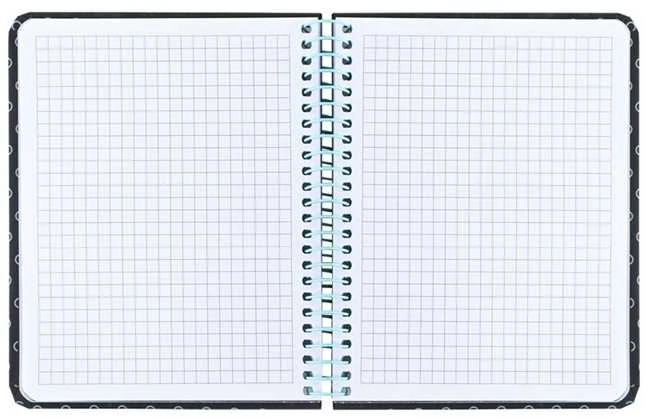 Bloknotas AXENT, B6+, langeliais, 120 lapų, 80gsm, su spirale šone, juodos sp.