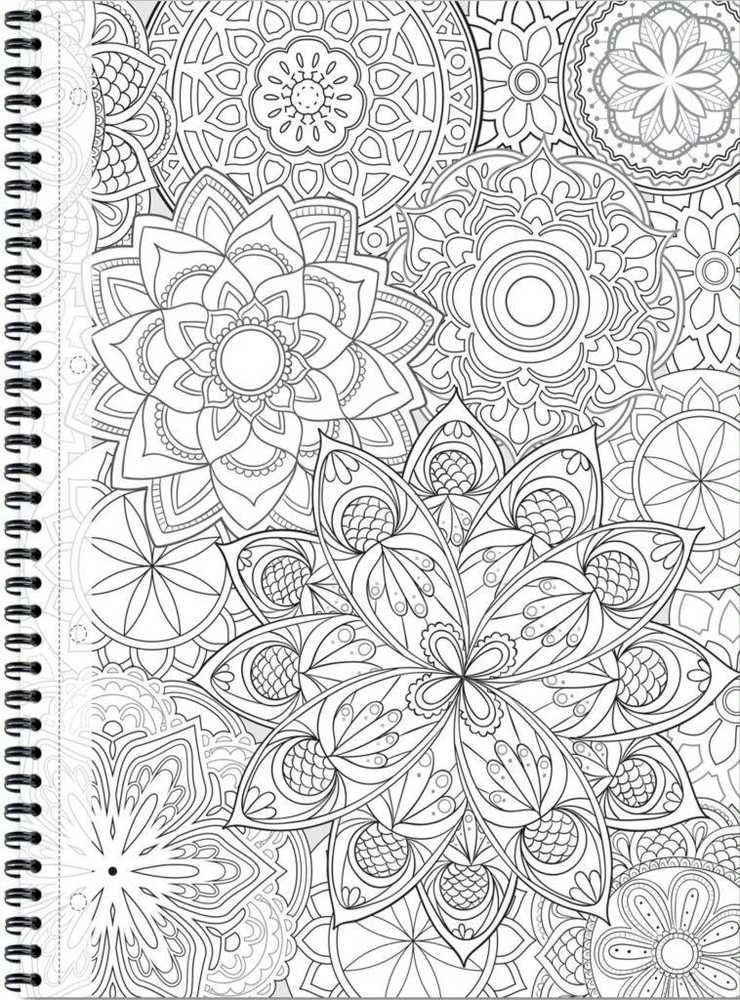 Bloknotas MANDALAS, A4, langeliais, 70 lapų, 70gsm, su spirale šone