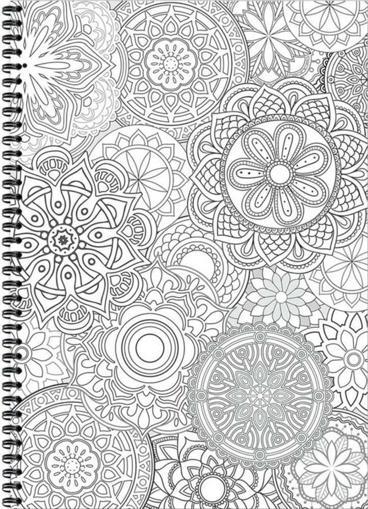 Bloknotas MANDALAS, A5, langeliais, 48 lapai, 70gsm, su spirale šone