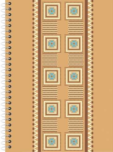 Bloknotas ORNAMENT, Optima, A6, langeliais, 80 lapų, 60gsm, plastikinis viršelis, su spirale šone