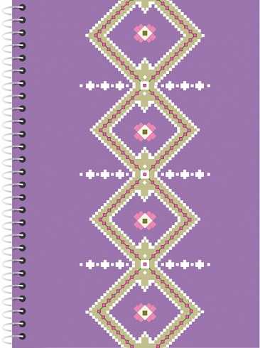 Bloknotas ORNAMENT, Optima, A6, langeliais, 80 lapų, 60gsm, plastikinis viršelis, su spirale šone