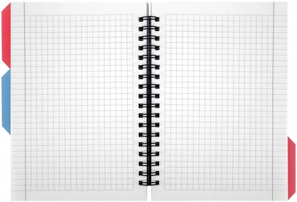 Bloknotas PANDA, Optima, B6, 100 lapų, langeliais, 65gsm, su spirale šone, plastikinis viršelis