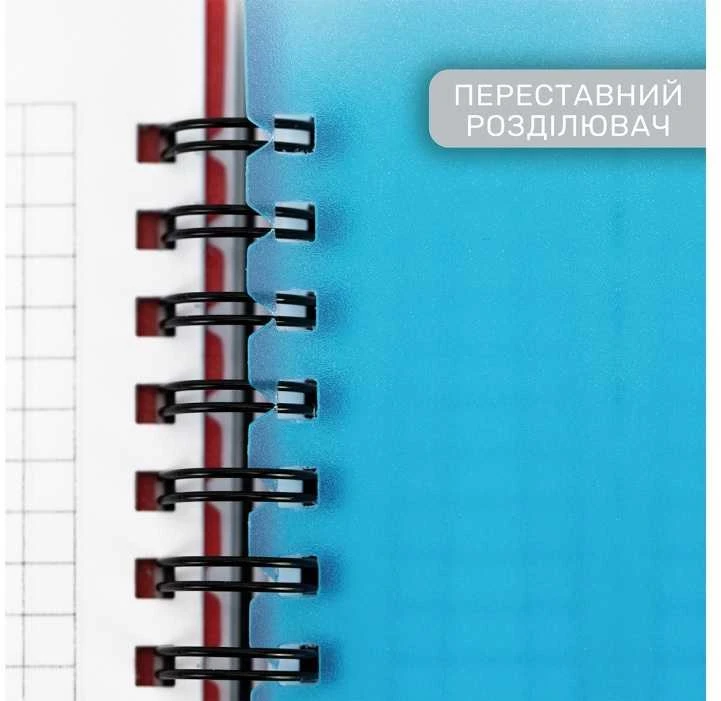 Bloknotas PANDA, Optima, B6, 100 lapų, langeliais, 65gsm, su spirale šone, plastikinis viršelis