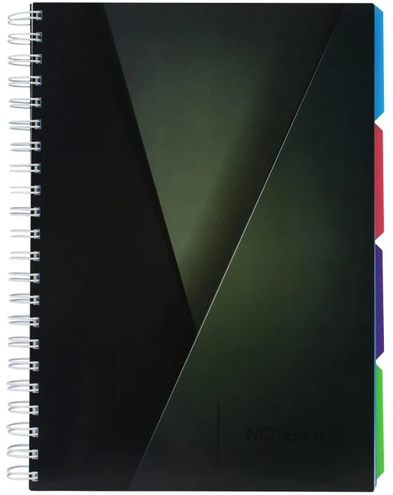 Bloknotas UNIVERSAL, Optima, A4, langeliais, 120 lapų, 70gsm, su spirale šone, plastikinis viršelis