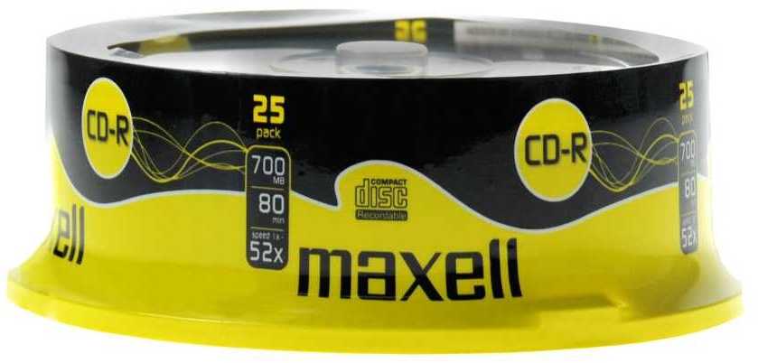 CD-R diskai MAXELL, 700MB, 52X, 80 min., 25 vnt., rietuvėje
