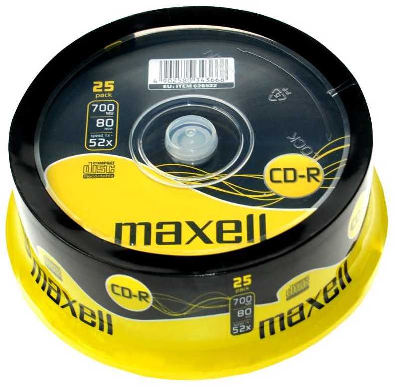 CD-R diskai MAXELL, 700MB, 52X, 80 min., 25 vnt., rietuvėje