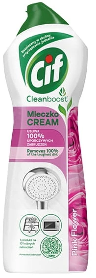 CREAM Šveičiamasis pienelis CIF Kreminis Rožinė Flower, 780ml