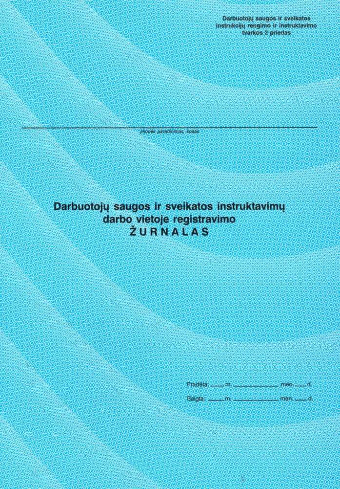 Technoinform Darbuotojų saugos ir sveikat. instr.darbo viet. registr.žurnalas,A4/22