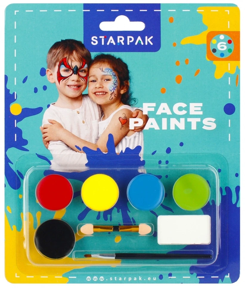 Dažai veidui STARPAK, 6 sp.