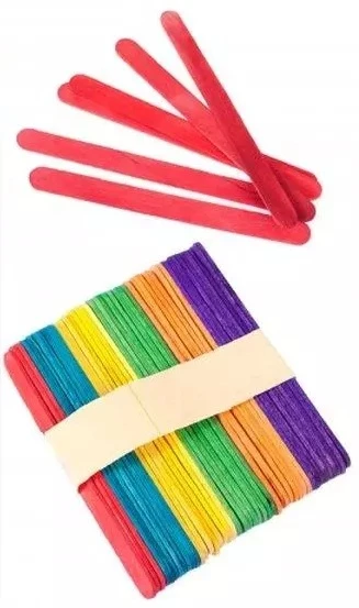 Dekoracija mediniai pagaliukai CRAFT with FUN, 9x112 mm, 100 vnt., įvairių sp.