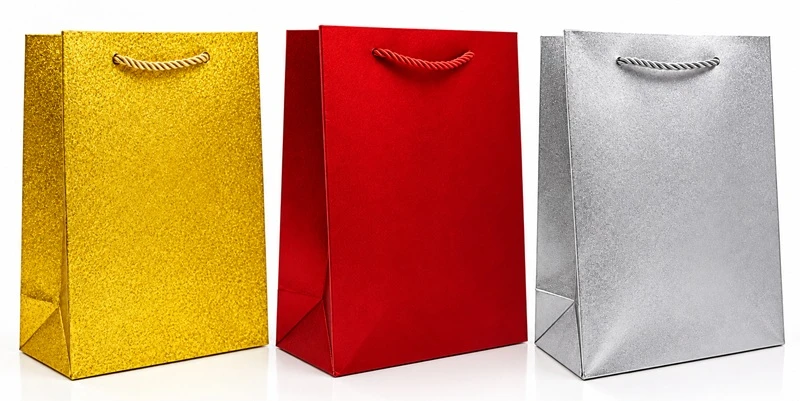 Dovanų maišelis, 310x400x120mm, sidabro sp.