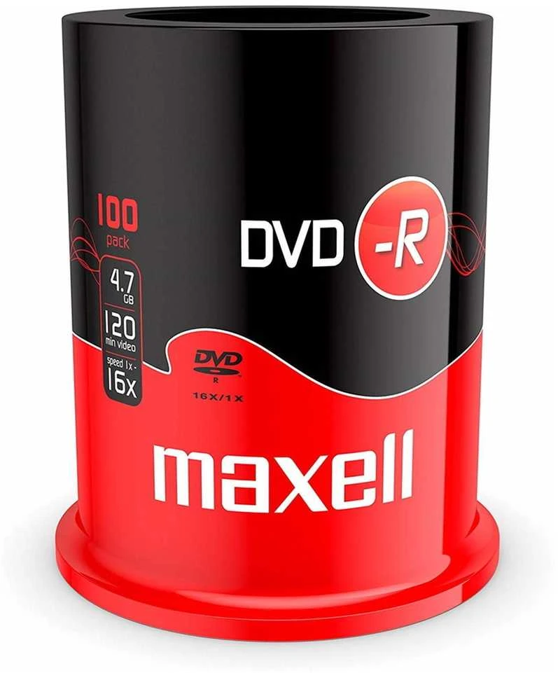 DVD-R diskai MAXELL, 4,7 GB, 16X, 120 min., 100 vnt., rietuvėje