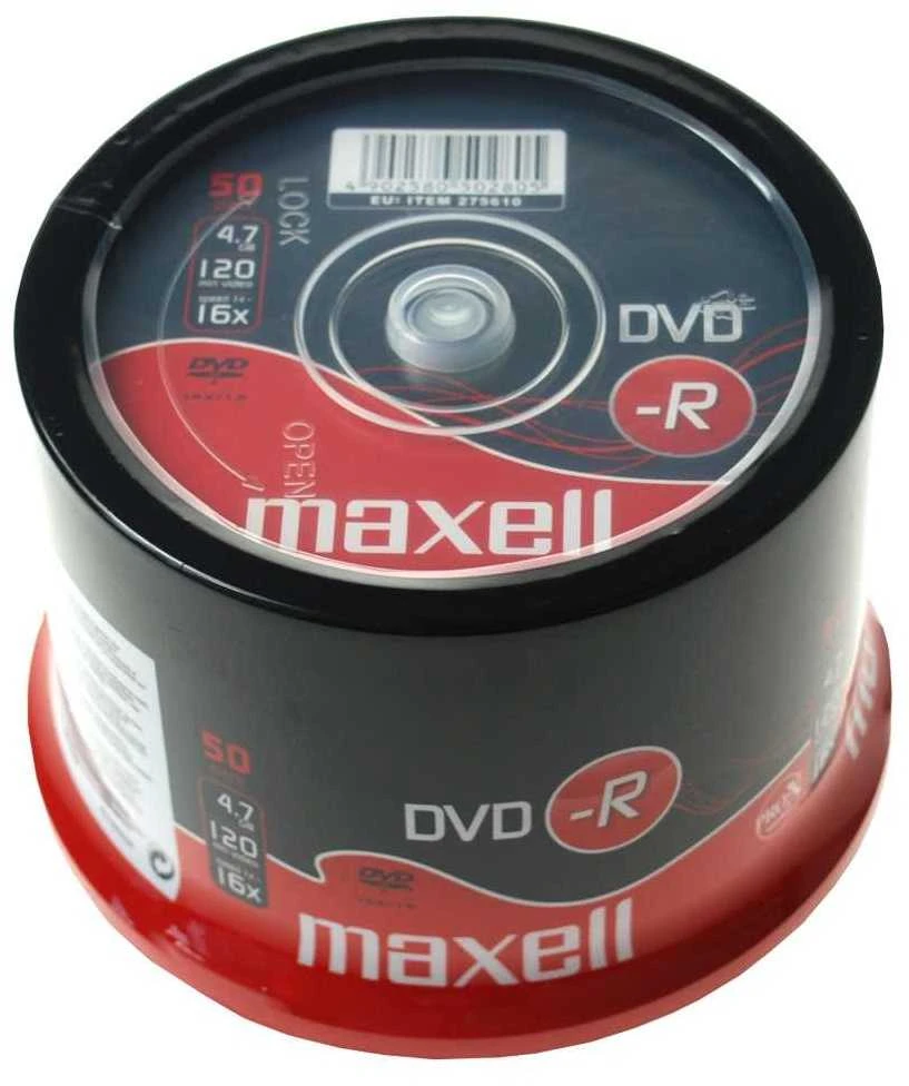 DVD-R diskai MAXELL, 4,7 GB, 16X, 120 min., 50 vnt., rietuvėje