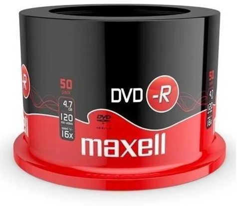 DVD-R diskai MAXELL, 4,7 GB, 16X, 120 min., 50 vnt., rietuvėje