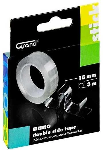 Dvipusė lipni nano juostelė GRAND, 15mm x 3m x 1mm