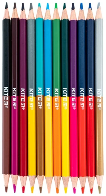 Dvipusiai spalvoti šešiabriauniai pieštukai CLASSIC, Kite, 12 vnt.= 24 sp.