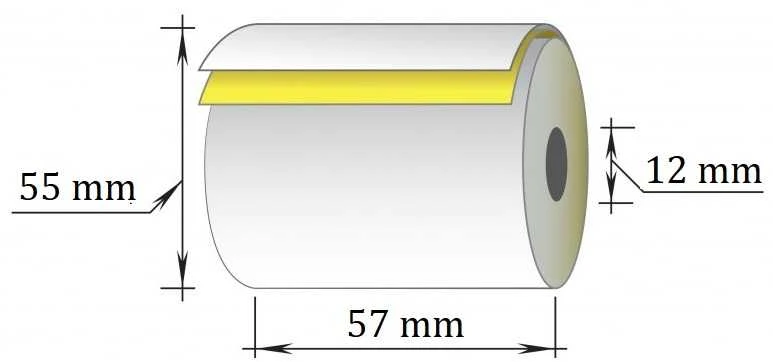 Technoinform Dvisluoksnė kasos juosta OFF/SC, plotis 57mm, ilgis 16m, įvorė 12mm, skersmuo 55 mm, 10vnt./pak.