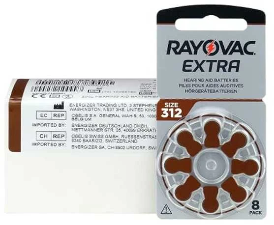 Elementai klausos aparatams RAYOVAC Extra, 312 PR41, 8 vnt.