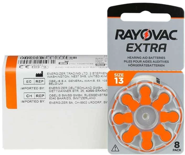 Elementai klausos aparatams RAYOVAC Extra, 13 PR48, 8 vnt.