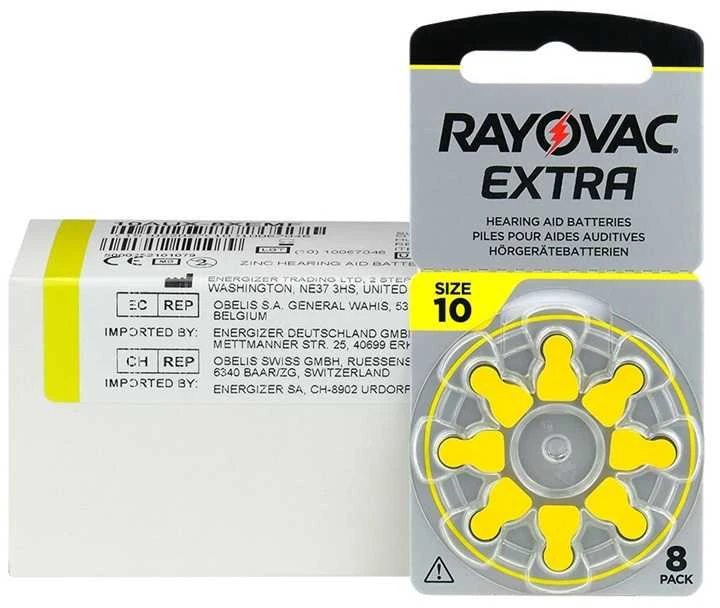 Elementai klausos aparatams RAYOVAC Extra, 10 PR70, 8 vnt.