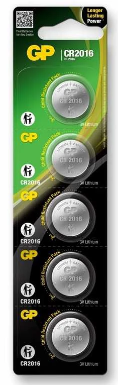 Išpūskite 3V CR2016 GP lichio bateriją
