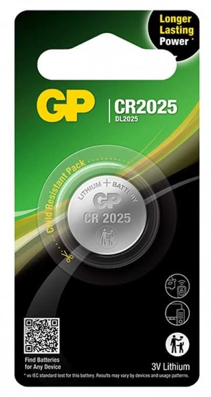 GP 3V CR2025 elementas, 1 vnt.