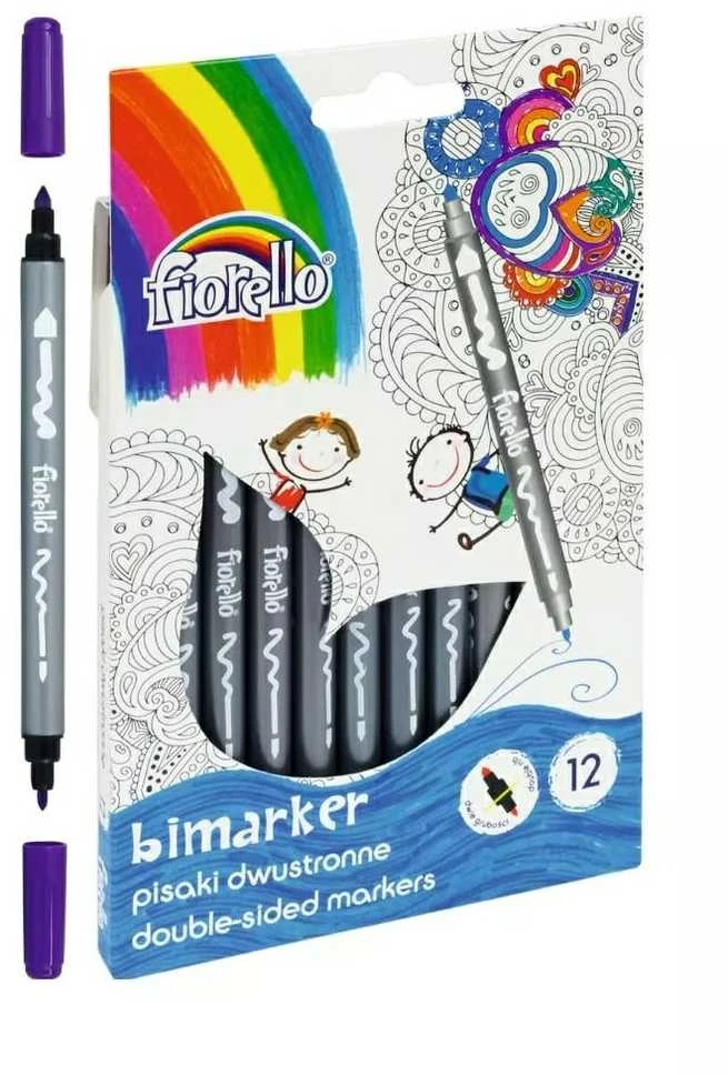 Grand Flomasteriai BIMARKER, Fiorello, dvipusiai, 12 sp.