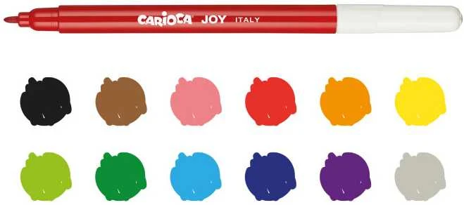 Flomasteriai CARIOCA JOY, 12 vnt., popierinė pakuotėje