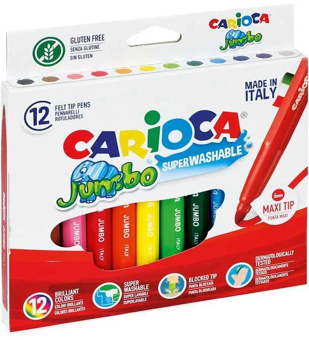 Flomasteriai CARIOCA JUMBO, 12 spalvų