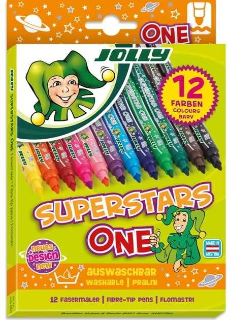 Flomasteriai SUPERSTARS ONE, Jolly, 12 sp.