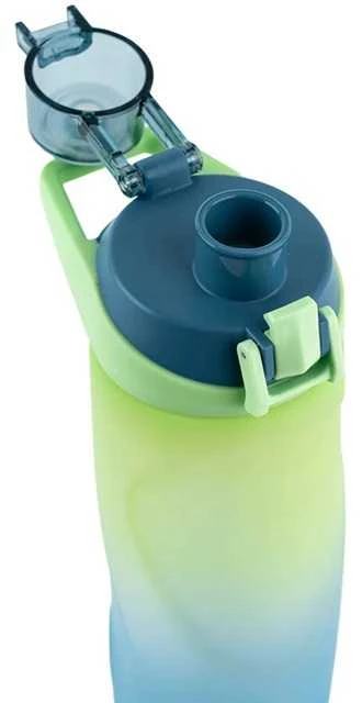 Gertuvė KITE, 760ml, su užrakinamu dangteliu, mėlynos/žalios sp. tritano plastikas