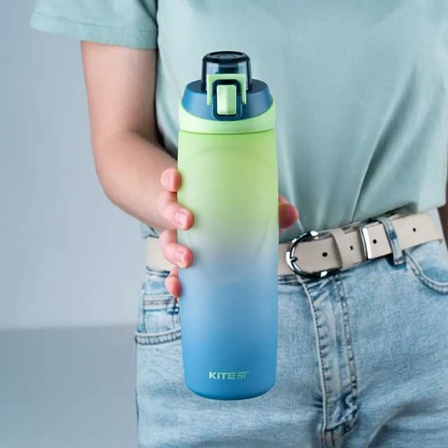 Gertuvė KITE, 760ml, su užrakinamu dangteliu, mėlynos/žalios sp. tritano plastikas