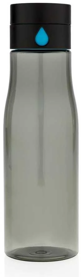Gertuvė XD XCLUSIVE, 600ml, fiksuojanti išgerto vandens kiekį, permatomas juodos sp. tritano plastikas