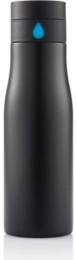 Gertuvė XD XCLUSIVE, 650ml, nerūdijančio plieno korpusas, fiksuojanti išgerto vandens kiekį, juodos sp.