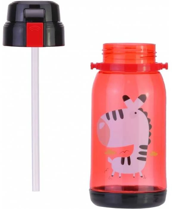 Gertuvė ZEBRA, CoolForSchool, 650ml, su užrakinamu dangteliu, permatomos raudonos sp. tritano plastikas