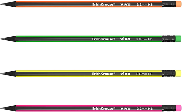 Grafitinis tribriaunis pieštukas VIVO, ErichKrause, HB, su trintuku