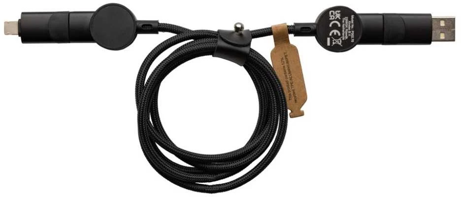 Greito įkrovimo laidas OAKLAND, Urban Vitamin, 6-in-1, 45W, 120 cm, juodos sp.