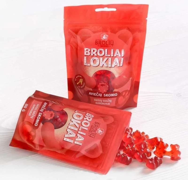 Aviečių skonio guminukai Broliai lokiai 100g