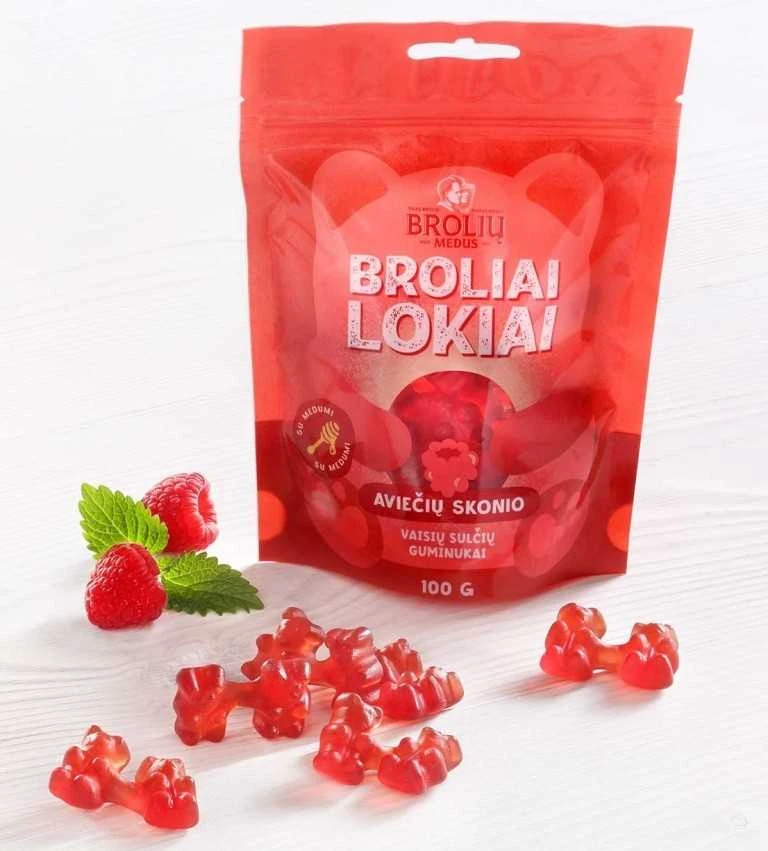 Aviečių skonio guminukai Broliai lokiai 100g