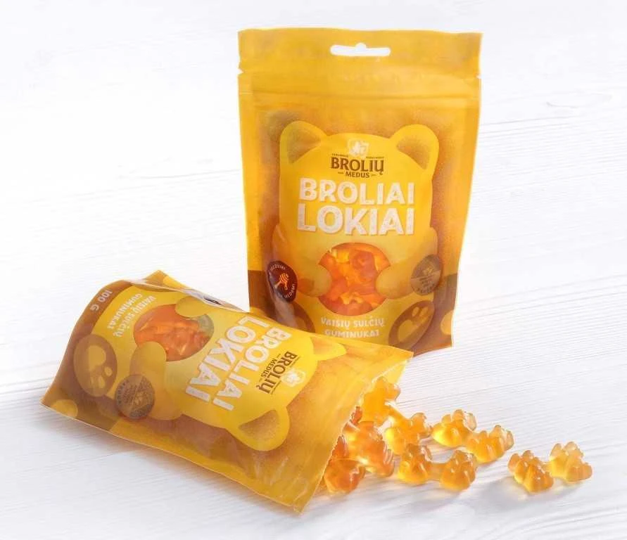 Vaisių sulčių guminukai „Broliai lokiai“, 100g