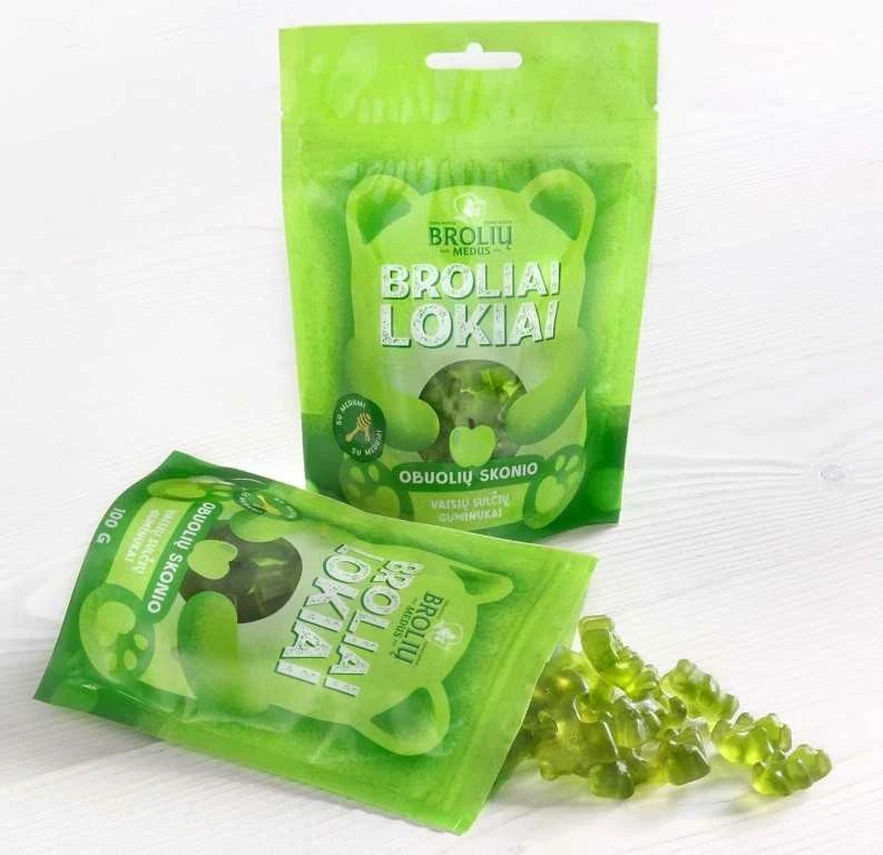 Obuolių skonio guminukai Broliai lokiai 100 g